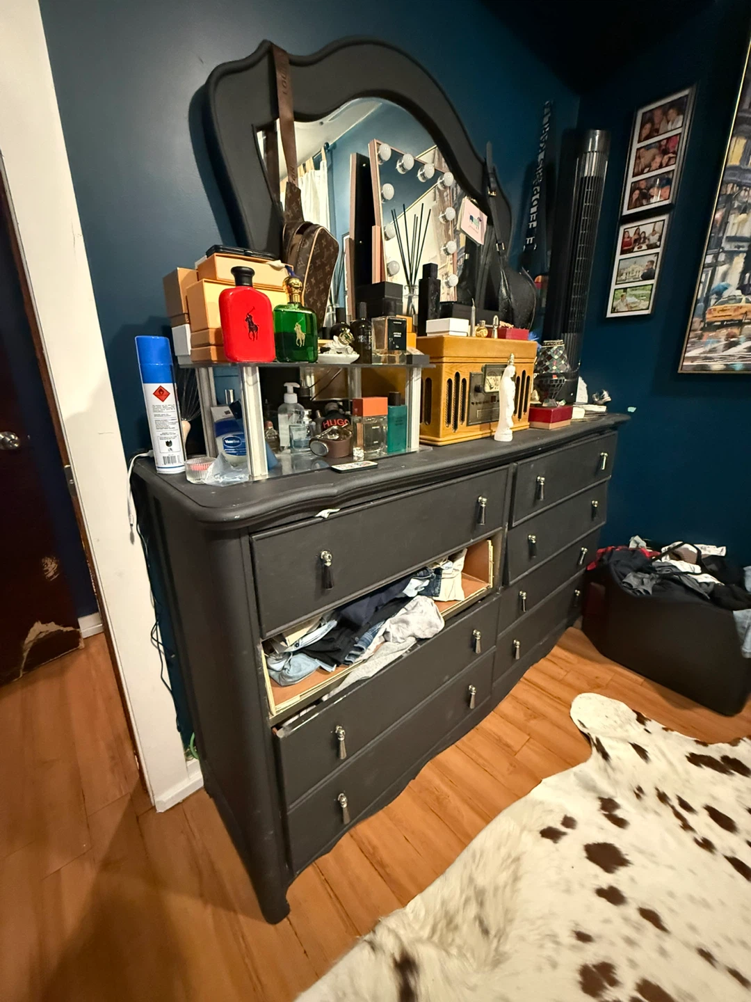 Black Dresser with Mirror