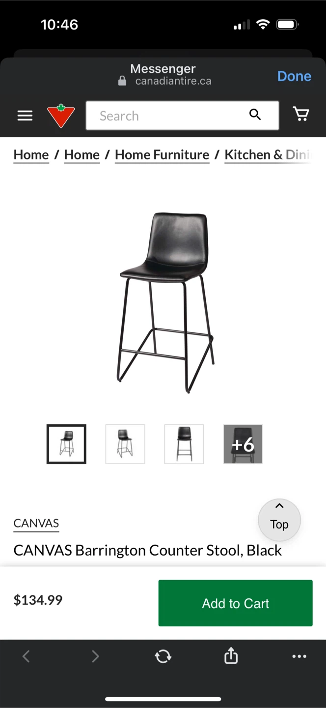 CANVAS Barrington Black Counter Stool - photo 2