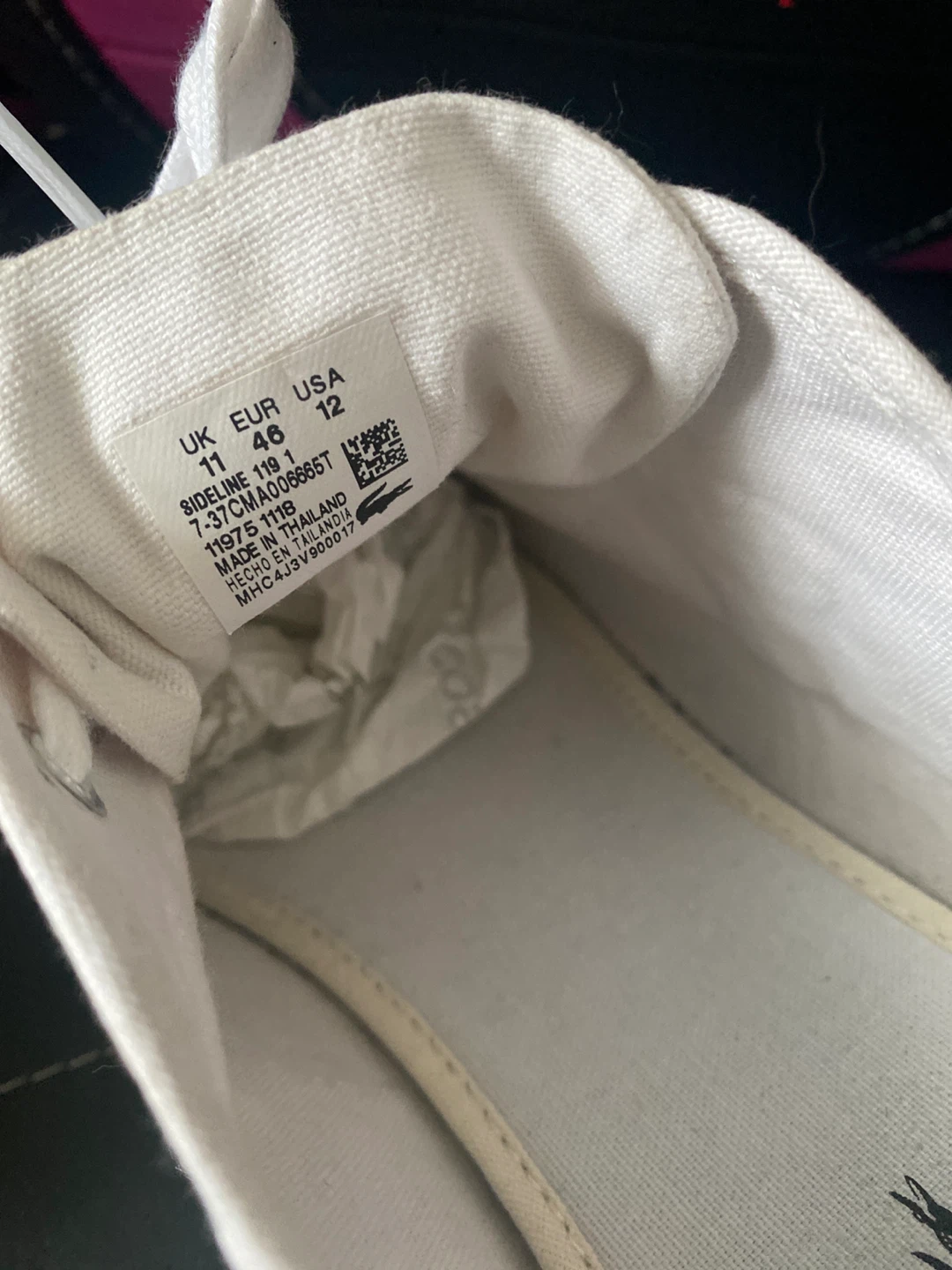 Lacoste Sideline 119 White Sneakers - Size 12 - photo 2