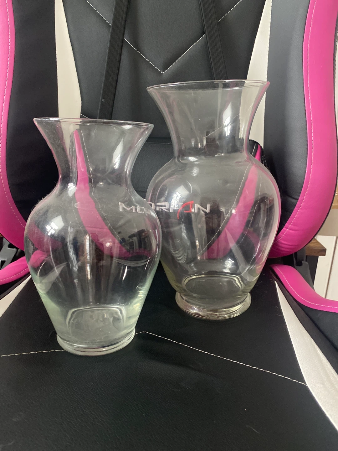 Morion Clear Glass Vases - Set of 2