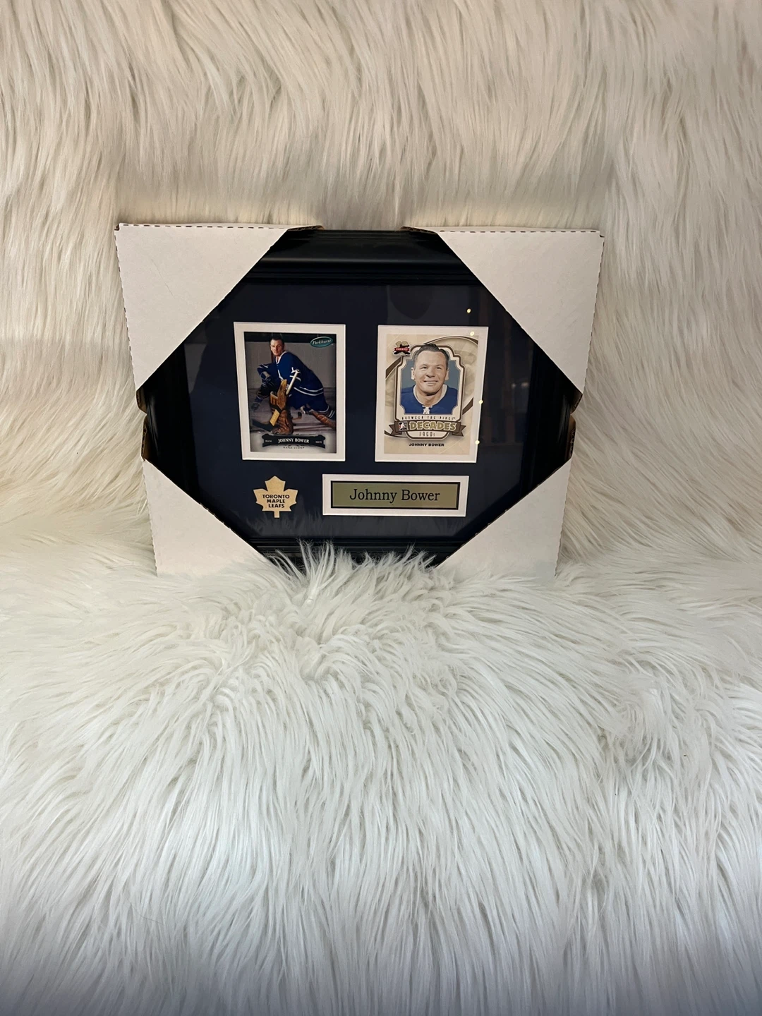 Framed Johnny Bower Toronto Maple Leafs Memorabilia