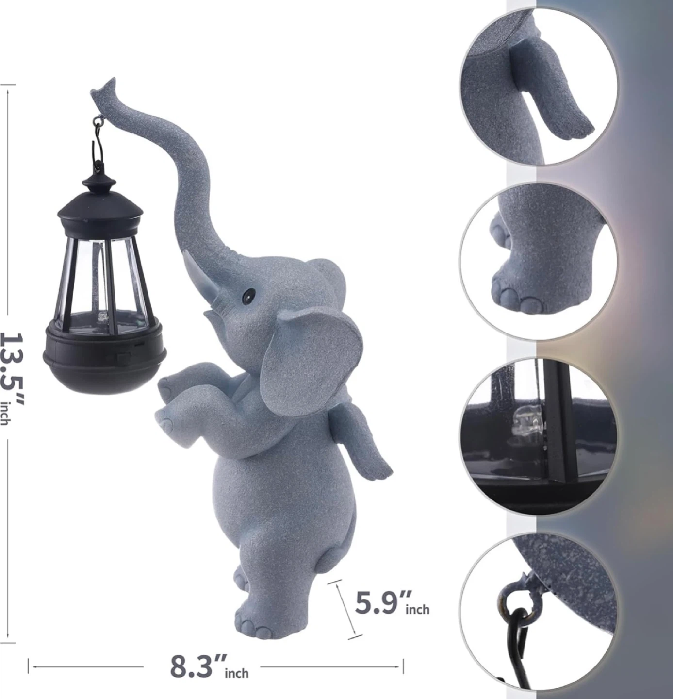 New in box! Solar Garden Statue Outdoor Decor - Elephant - photo 2