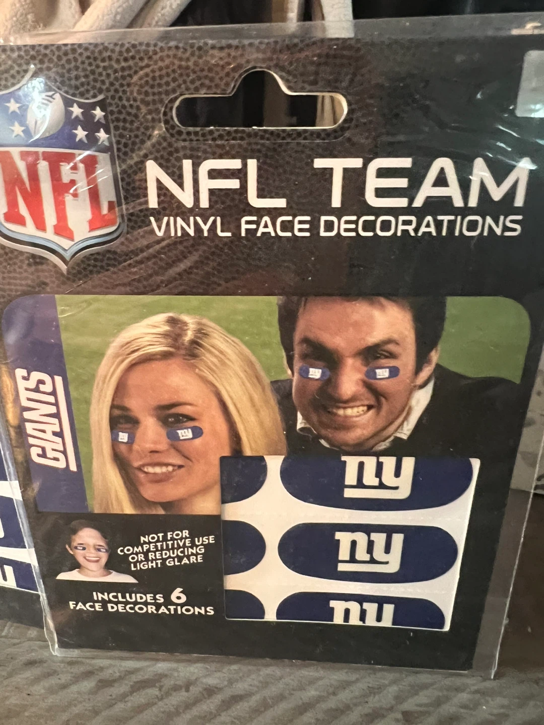 12 New York Giants NFL Face Decorations [Brand New] - photo 3