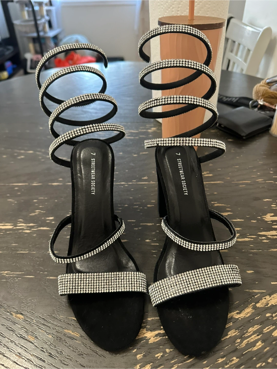 Streetwear Society Black Heels, Size 7