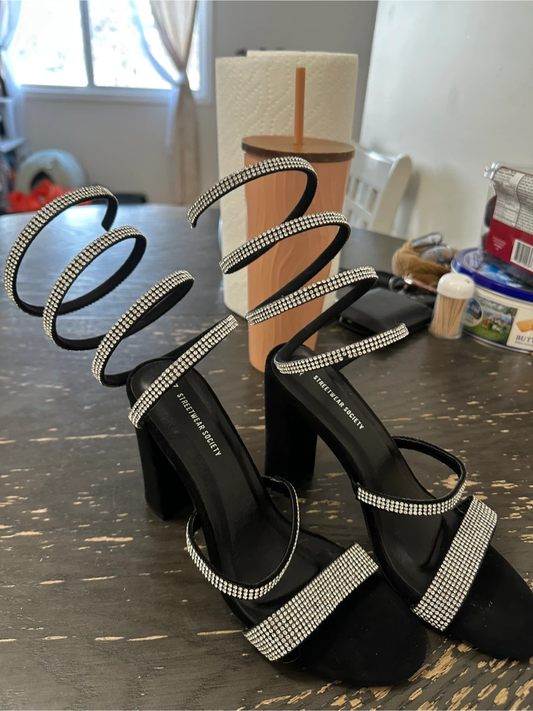 Streetwear Society Black Heels, Size 7 - photo 2