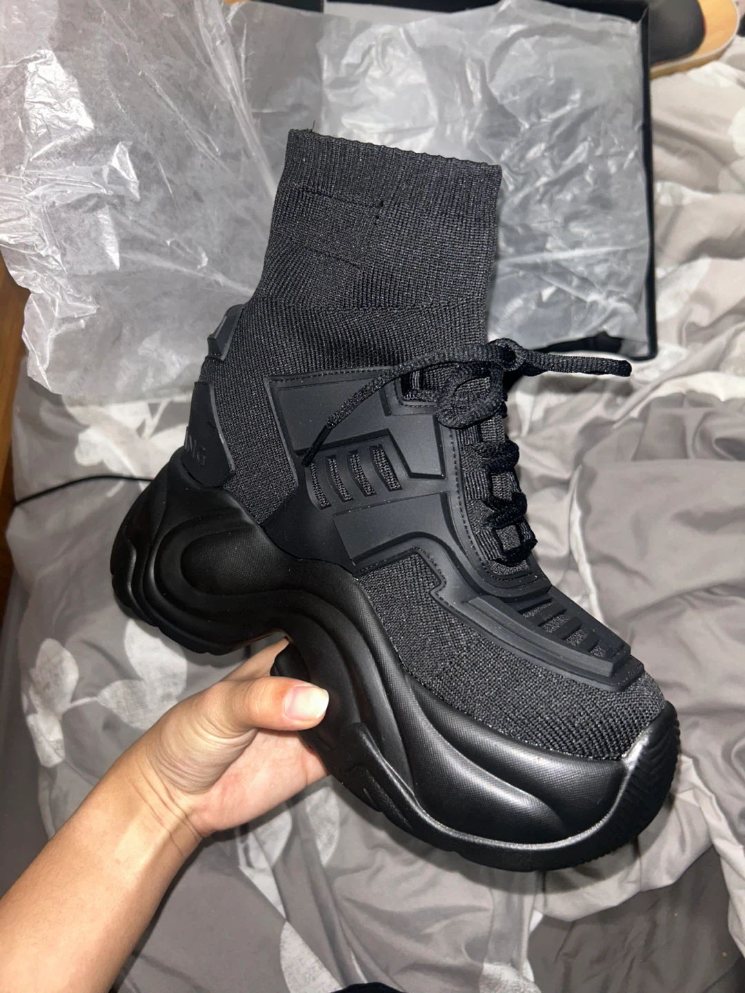 Anthony Wang Shoes: Black height boosting shoes