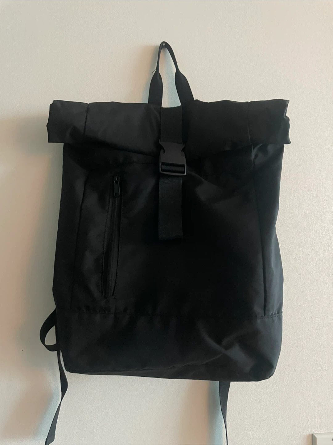 Black Roll Top Backpack