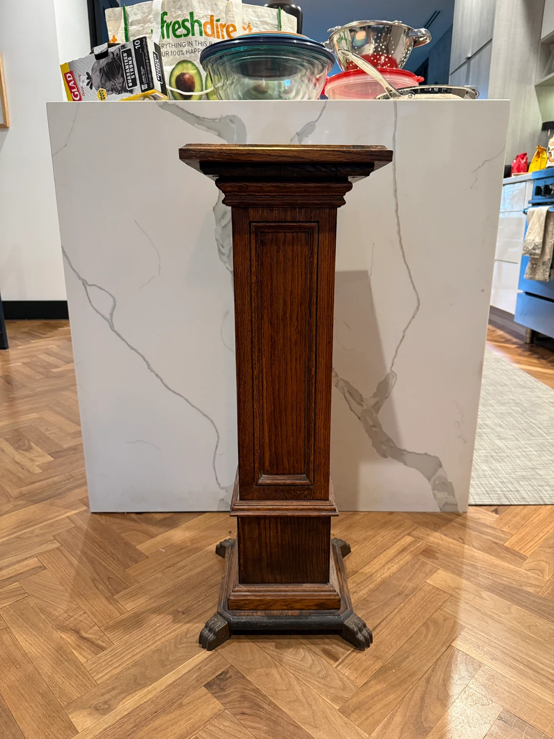 Antique Pedestal with Claw Feet
