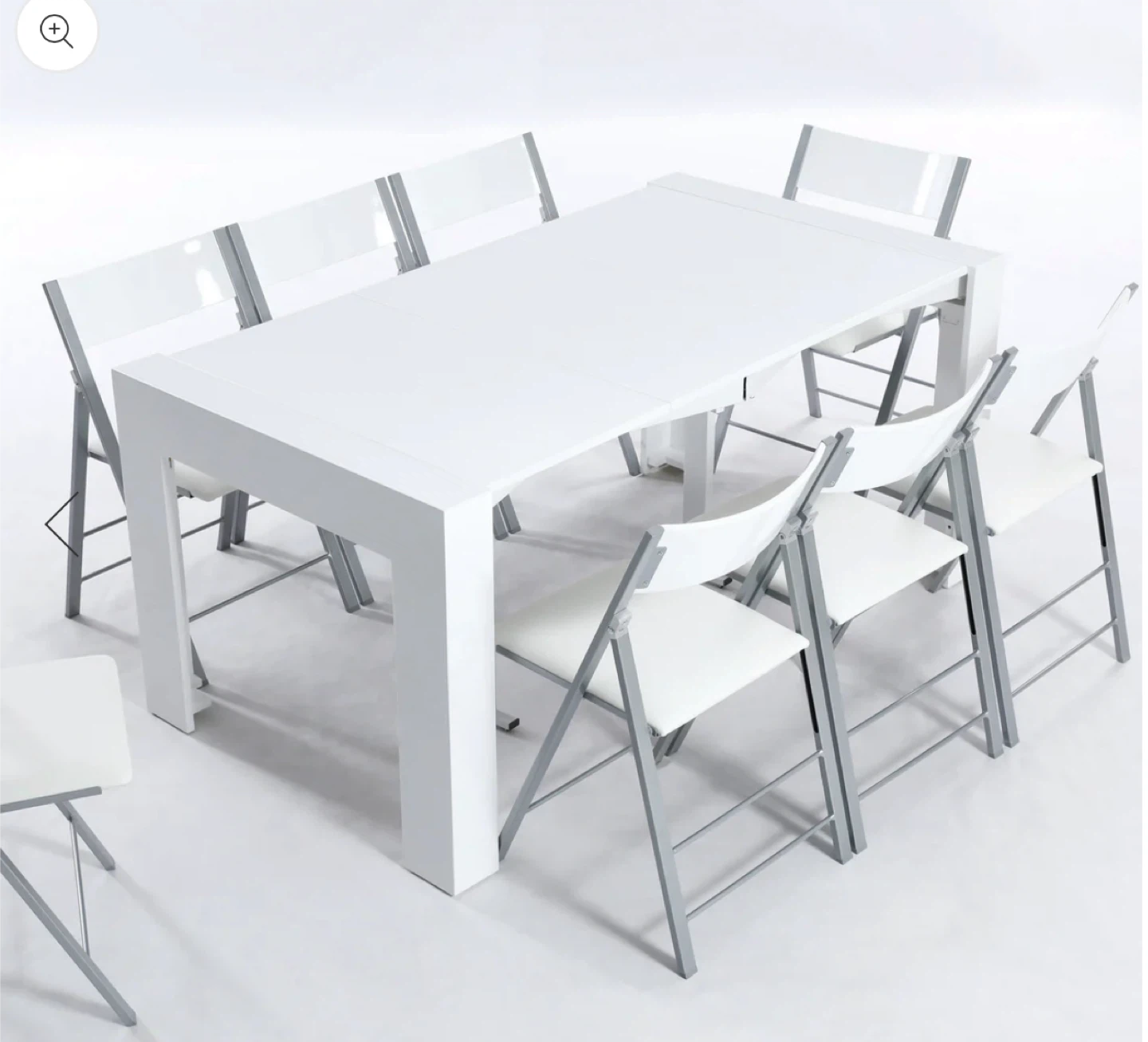 Solid wood White Extendable Dining Table - photo 2
