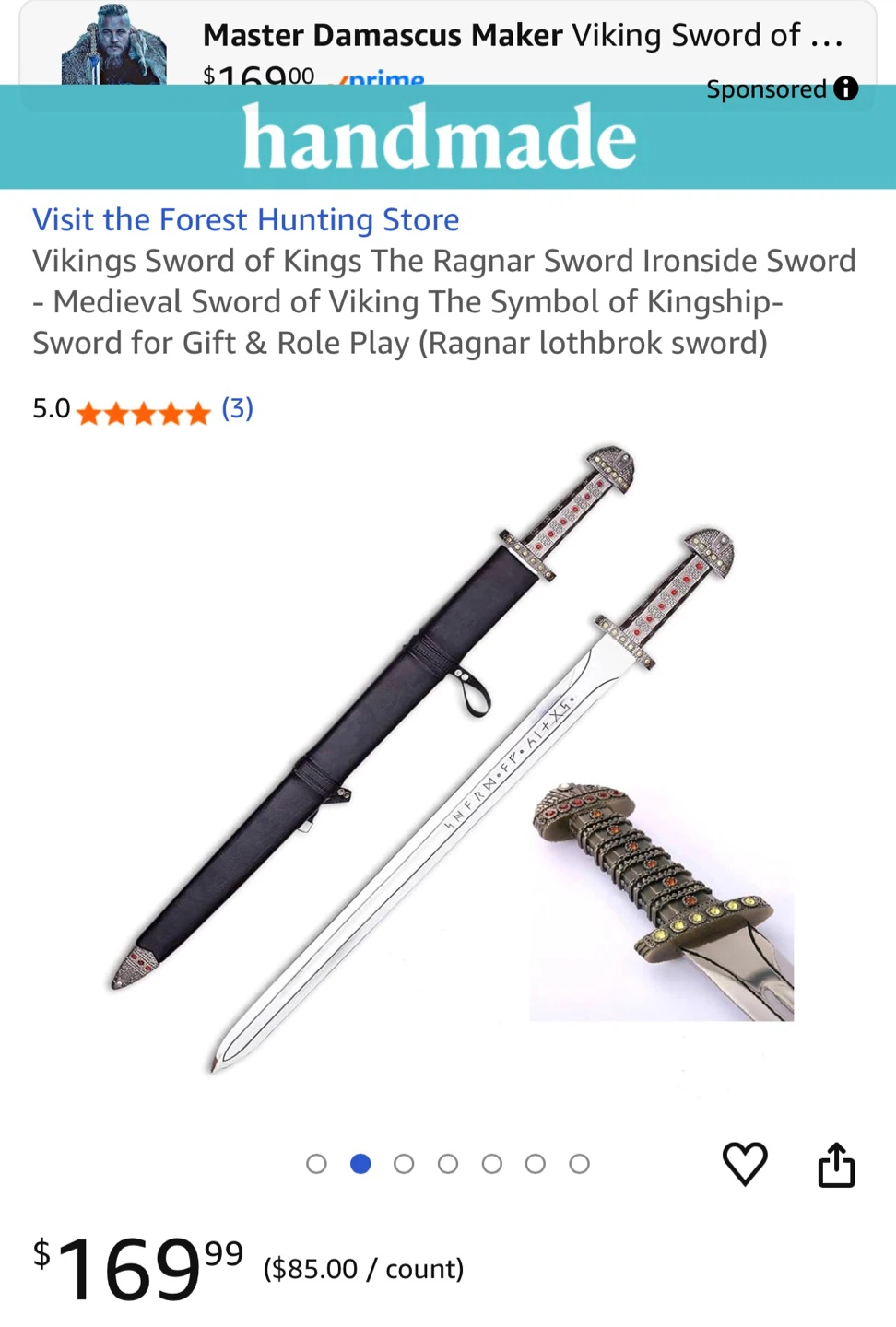 Ragnar Sword Ironside Viking Sword