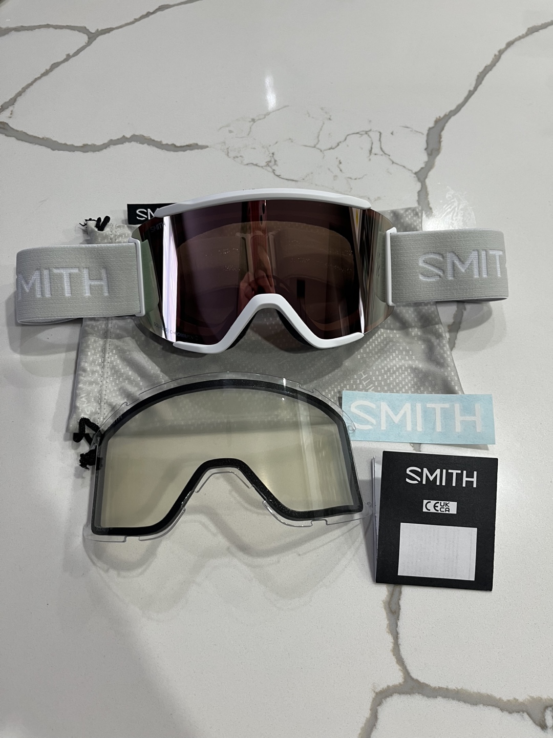 Smith Squad White Vapor ChromaPop Everyday Rose Goggles