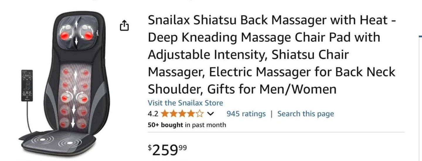Renpho Shiatsu Neck & Back Massager with Heat