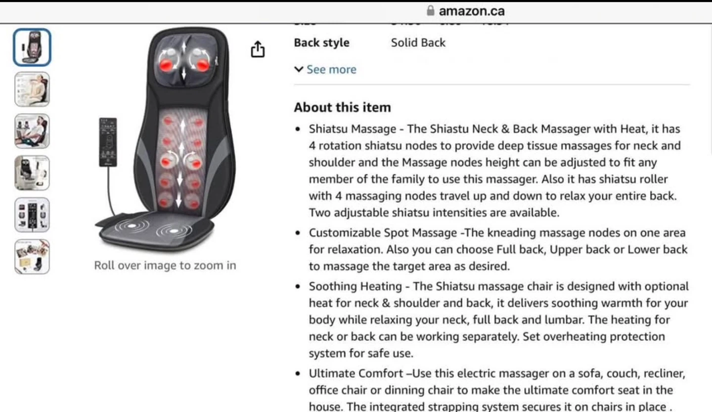 Renpho Shiatsu Neck & Back Massager with Heat - photo 3