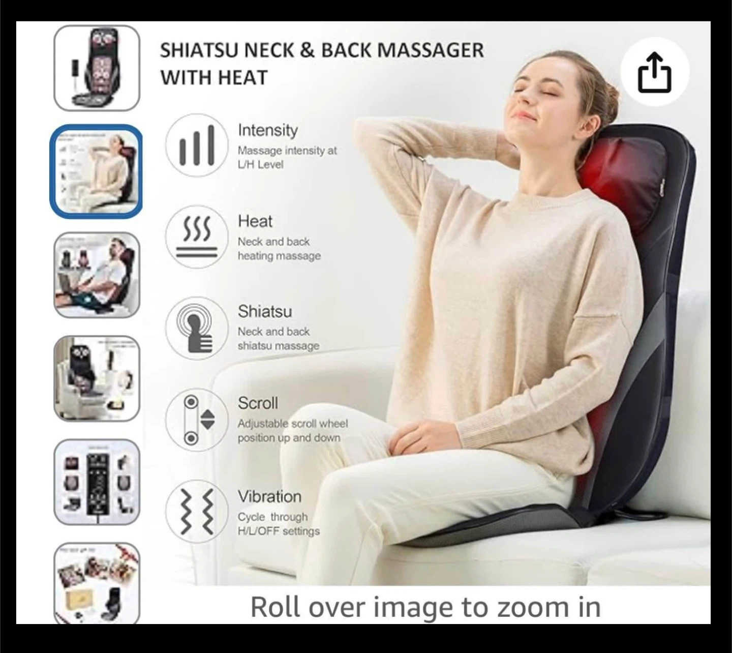 Renpho Shiatsu Neck & Back Massager with Heat - photo 4