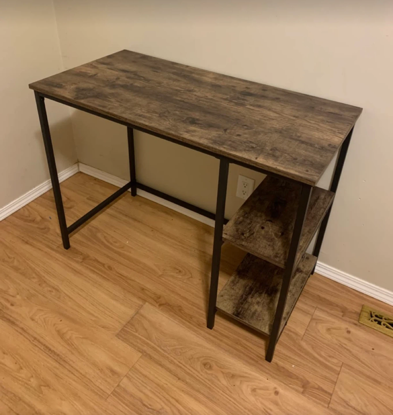 Rustic Brown Computer Desk with Shelves - photo 4