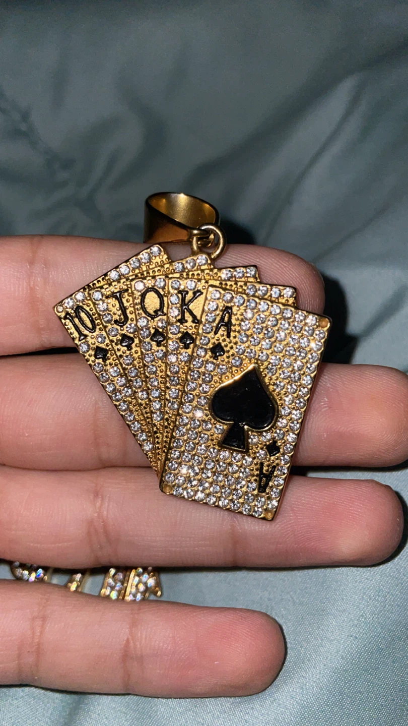 Gold Playing Card Pendant