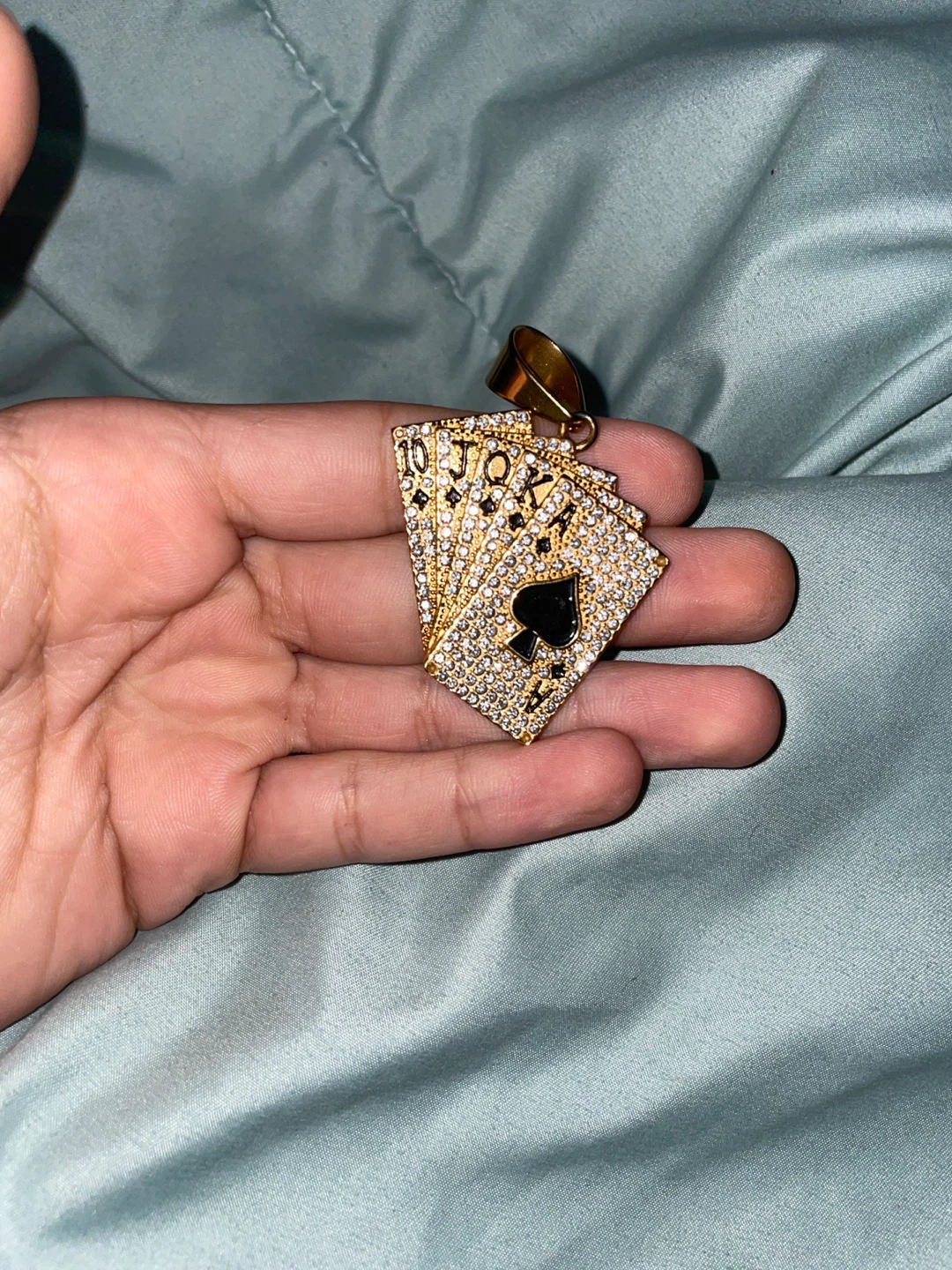 Gold Playing Card Pendant - photo 2