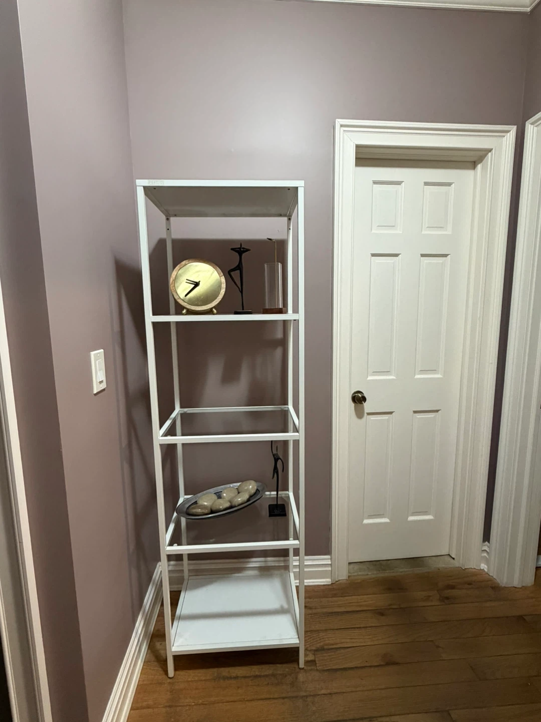 White Metal Shelf Unit