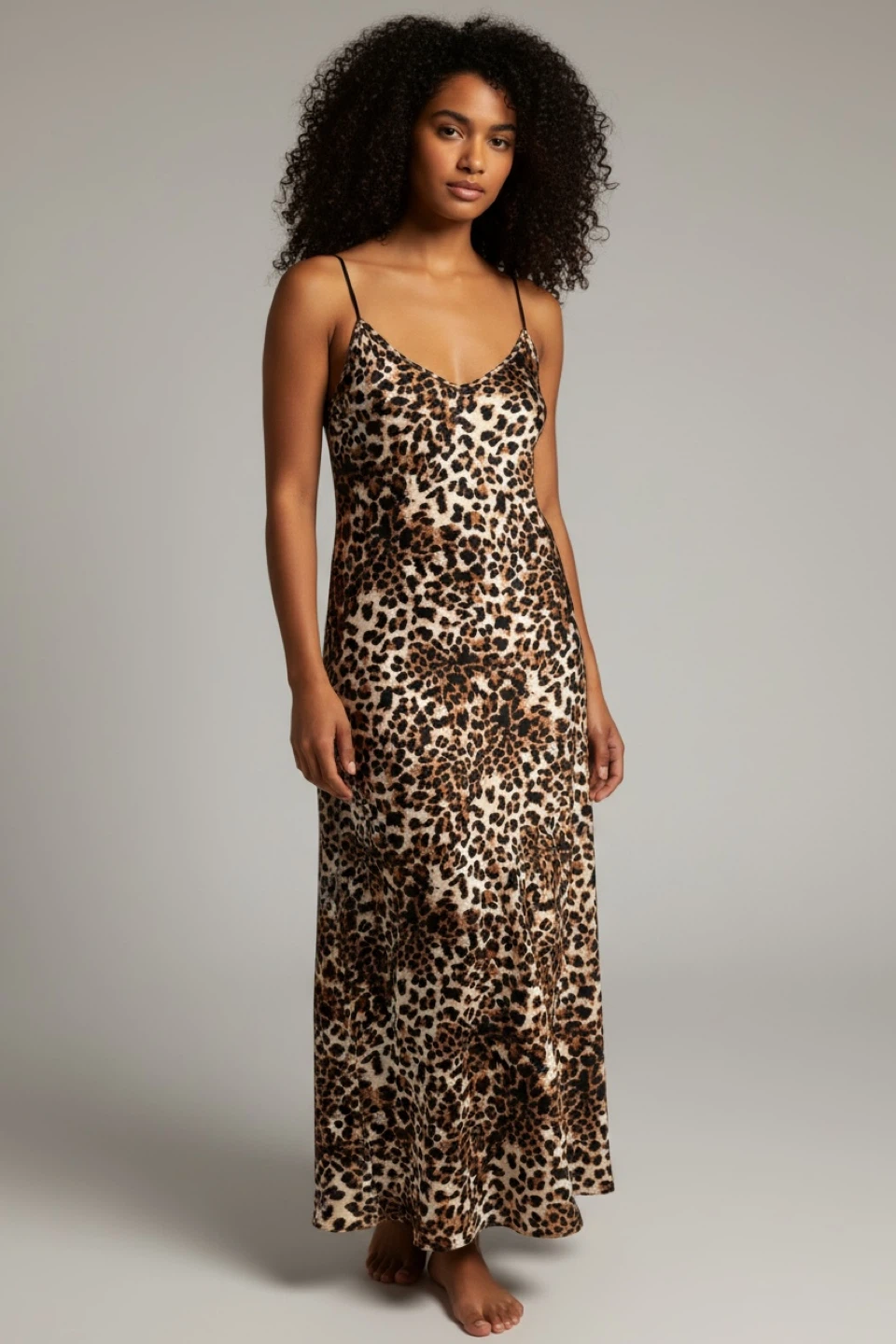 Leopard Print Maxi Slip Dress