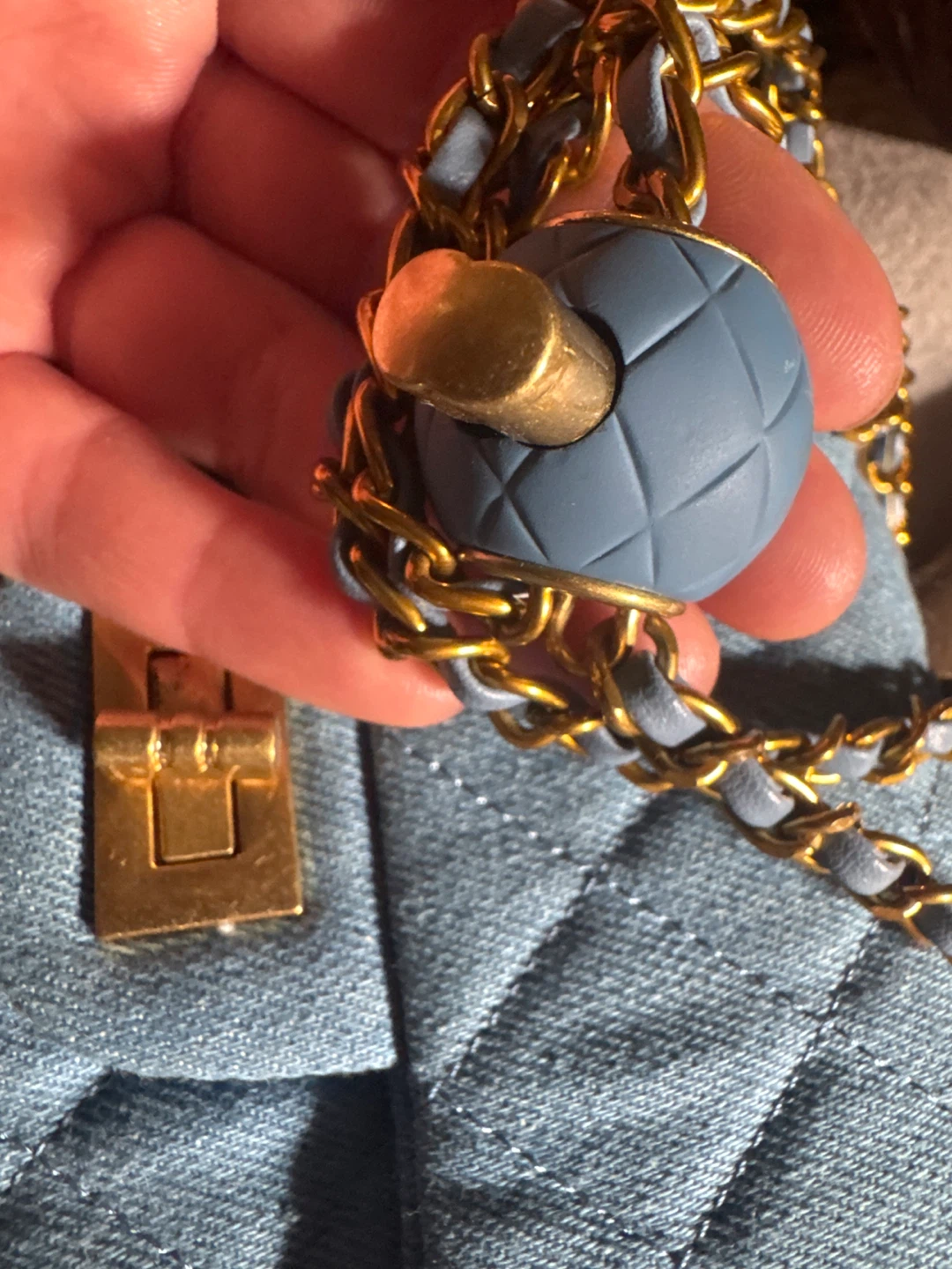 Chanel 2.55 inspired Blue Denim Quilted crossbody bag - photo 2