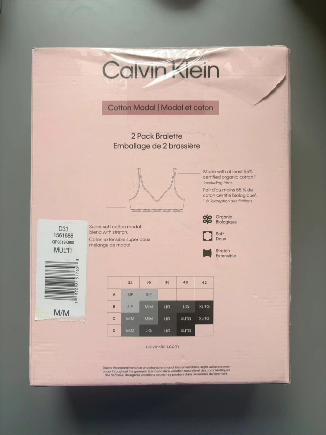 Calvin Klein 2 Pack Bralettes - Sz M - photo 3