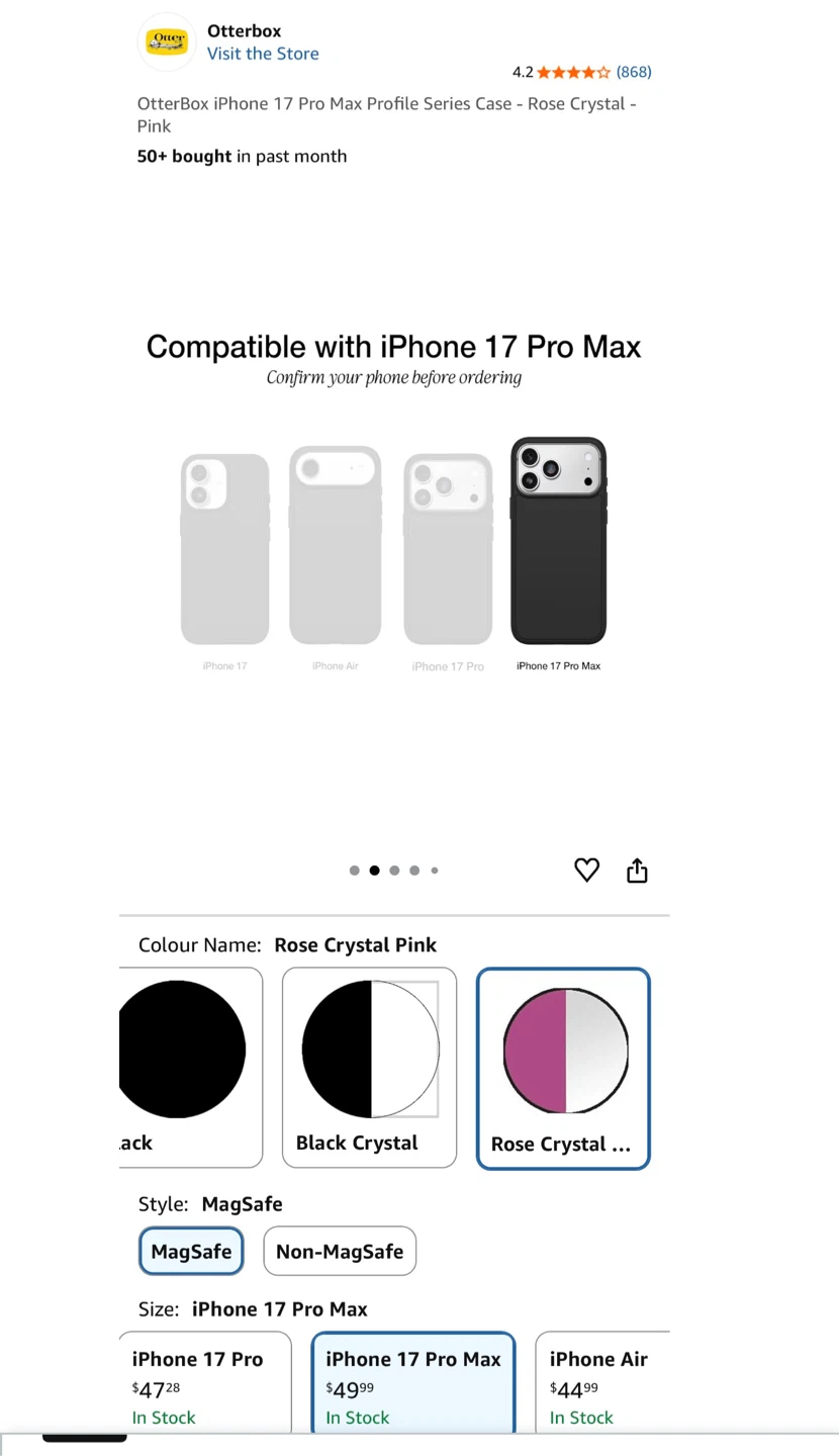 Otterbox iPhone 17 Pro Max Case - Rose Crystal Pink - photo 2