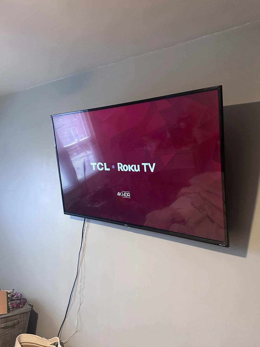 TCL Roku 55” TV with wall mount