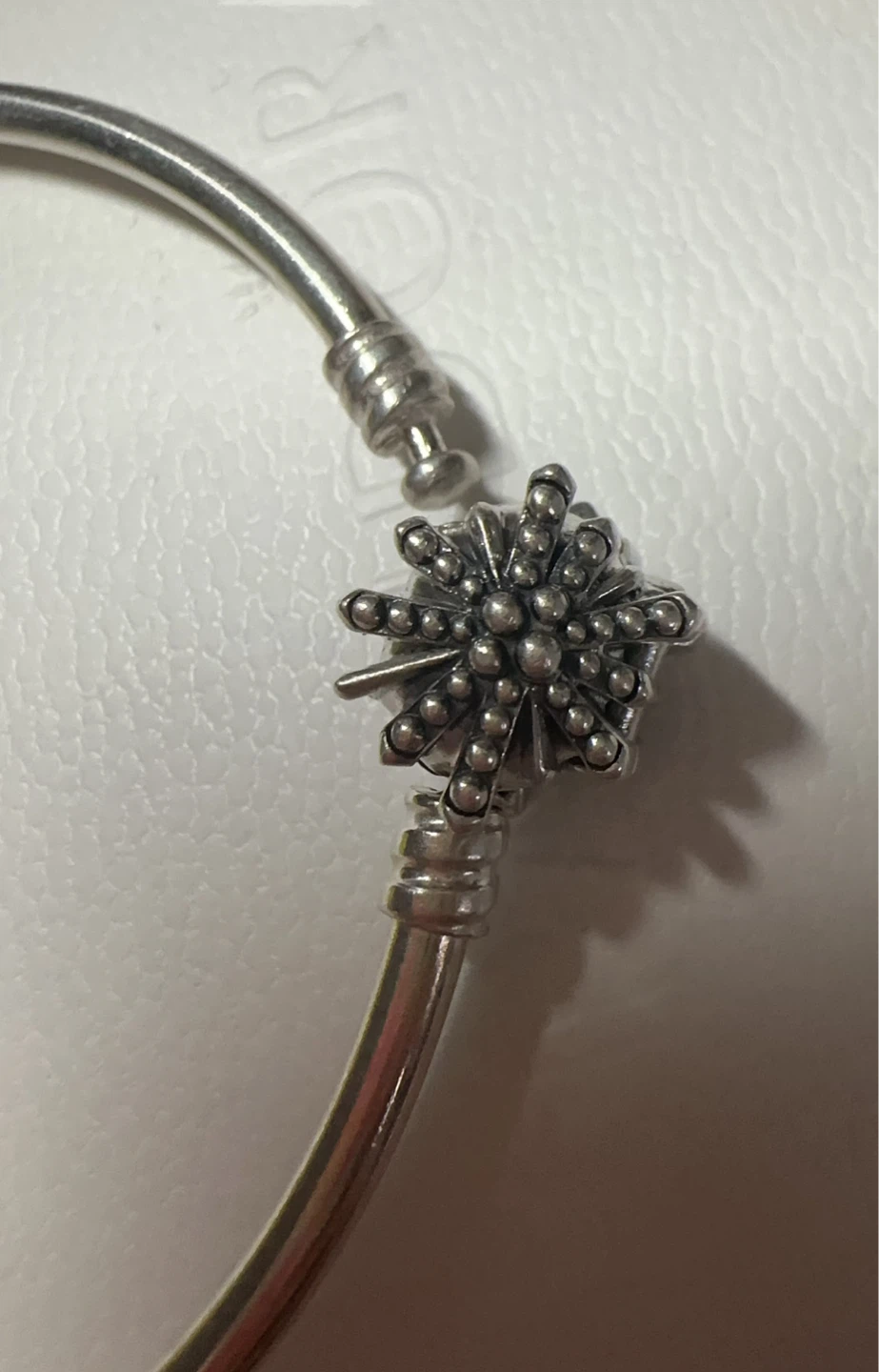 Pandora White Cubic Zirconia Sterling Silver Bangle Bracelet - photo 3