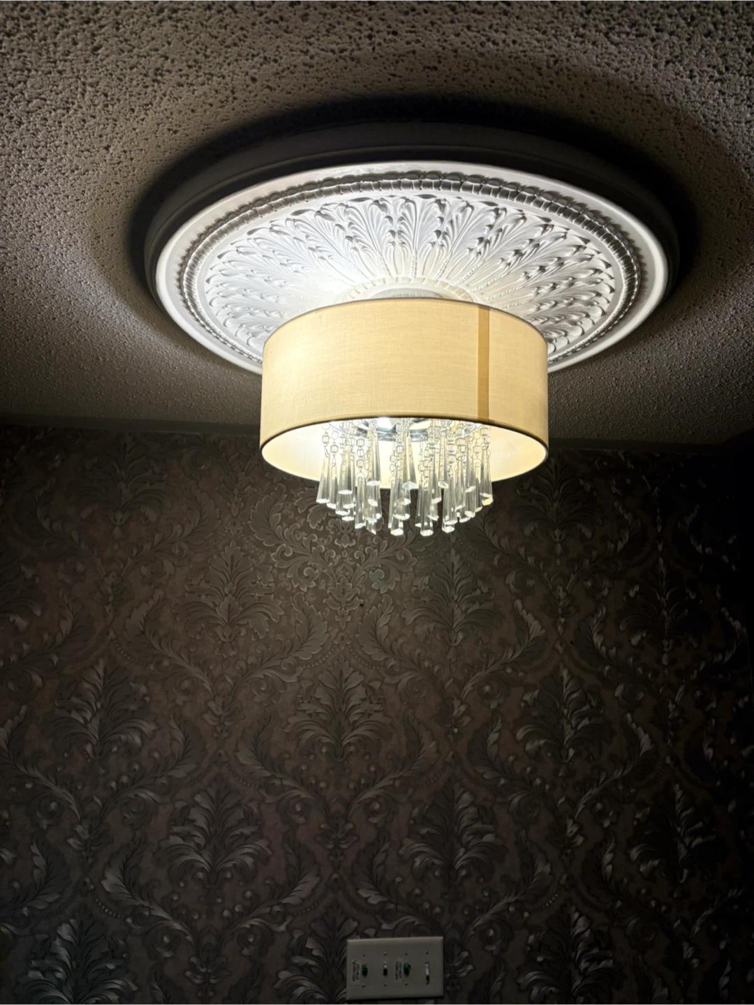 Drum Chandelier with Crystal Accents