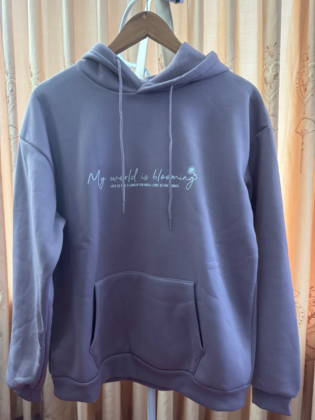 Purple Hoodie - "My world is blooming"