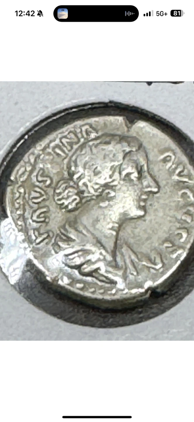 Ancient Rome Solid Silver Coin. Empress FAUSTINA 161-179 AD.