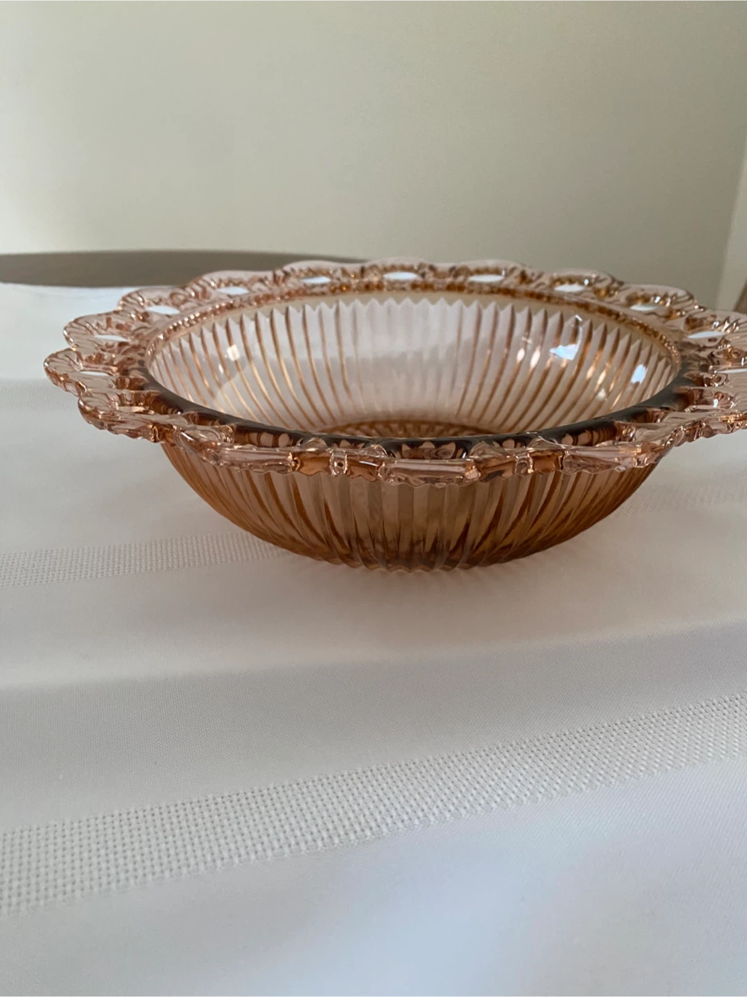 2  Pink Depression Glass Dishes: Lace Edge Pattern - photo 2