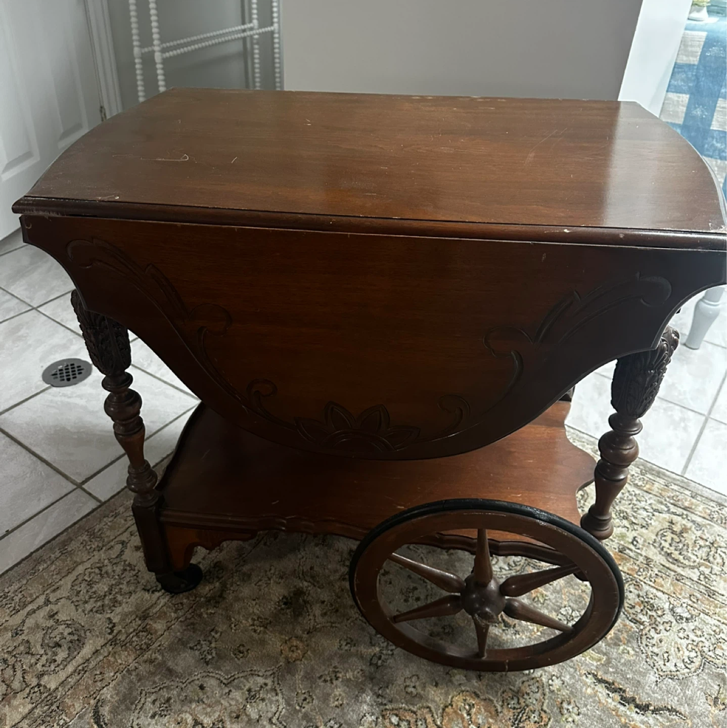 Vintage Wooden Tea Cart