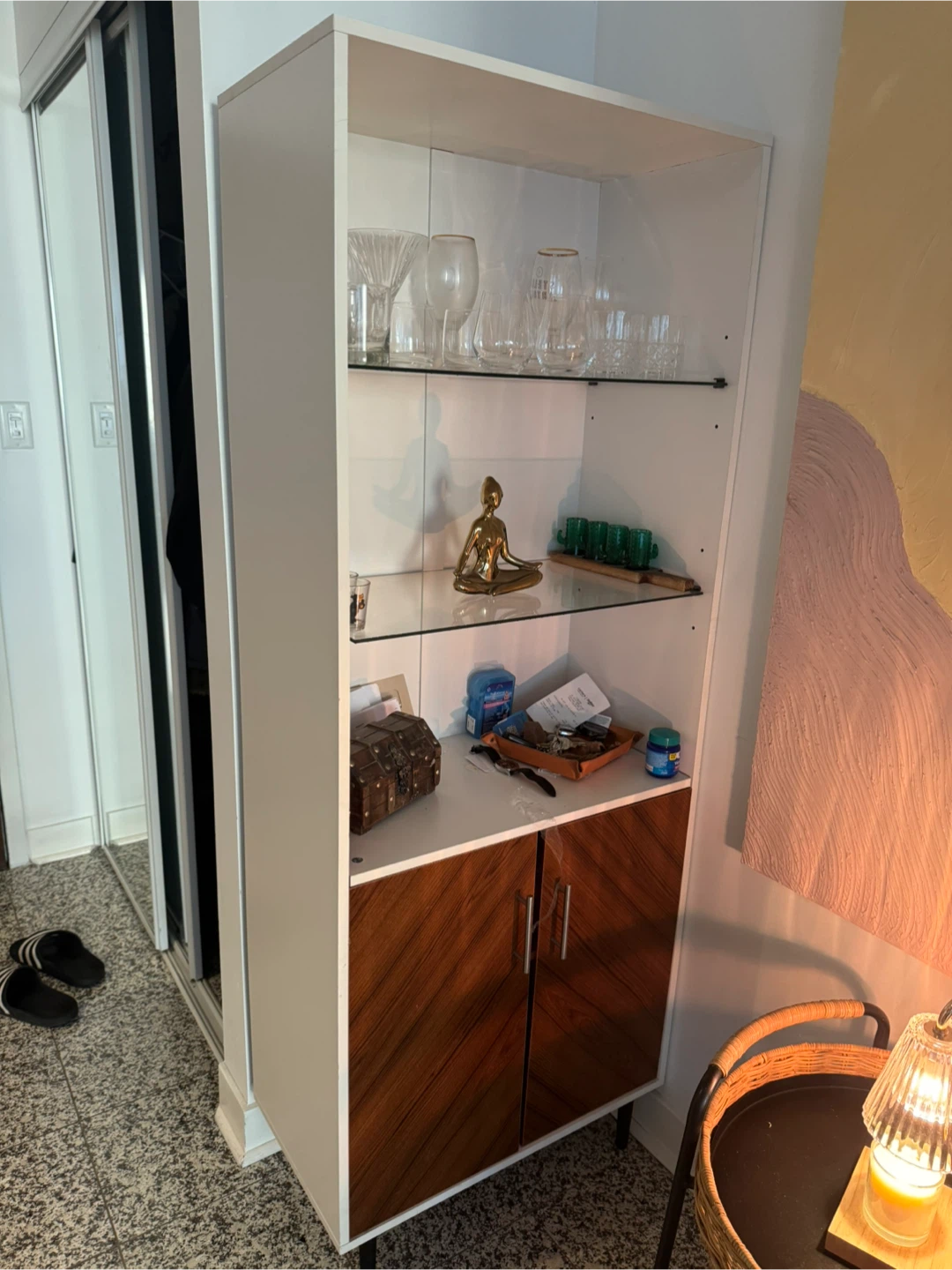 Display Cabinet - White & Wood
