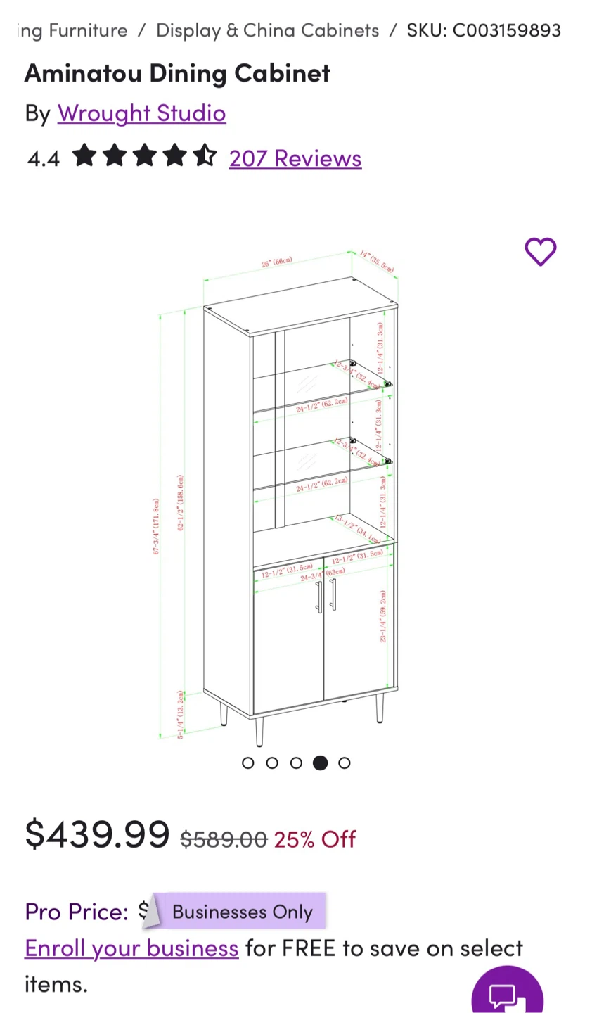 Display Cabinet - White & Wood - photo 2