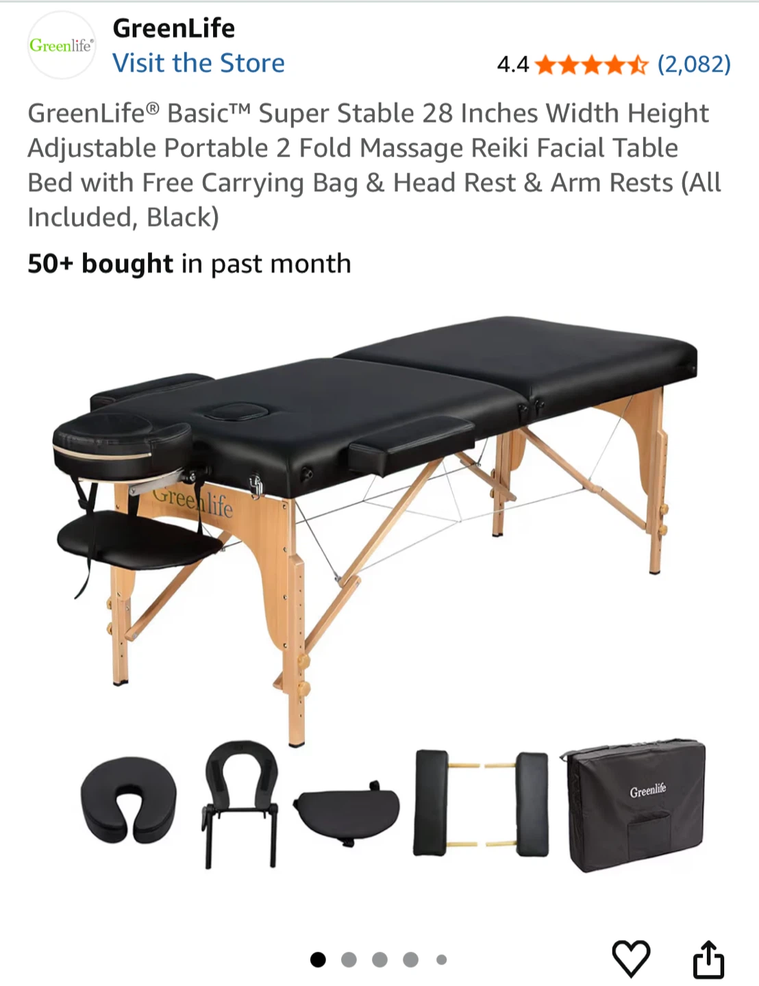 Greenlife Portable Massage Table with Bag