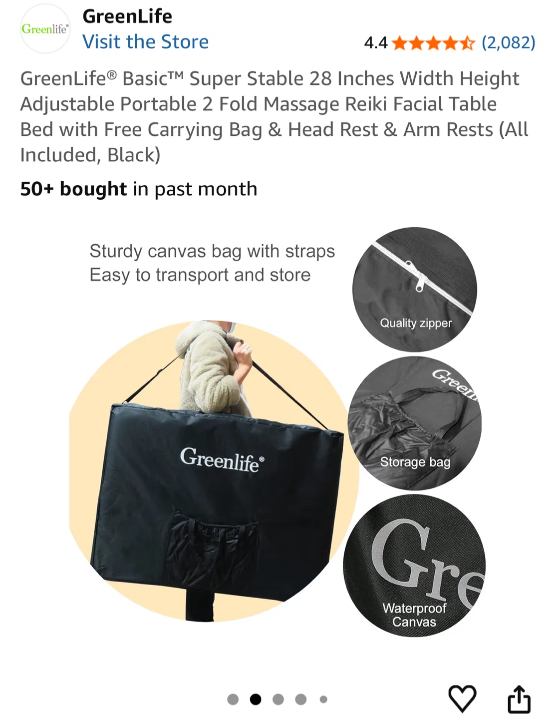 Greenlife Portable Massage Table with Bag - photo 2