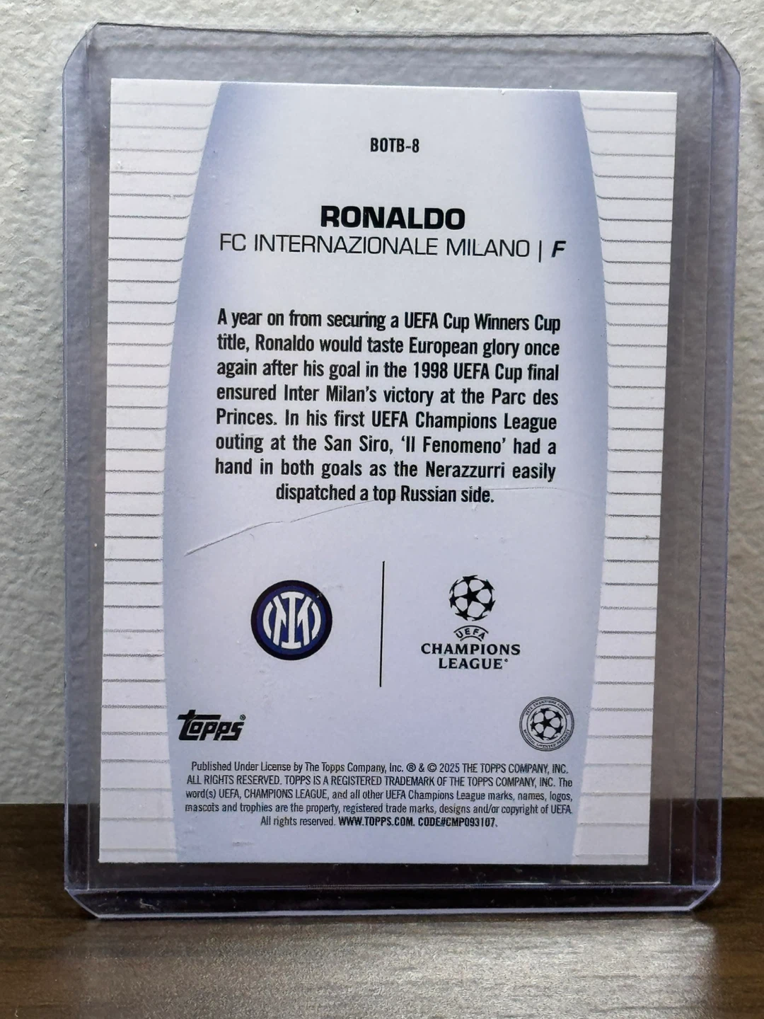 Topps Ronaldo Trading Card - photo 2