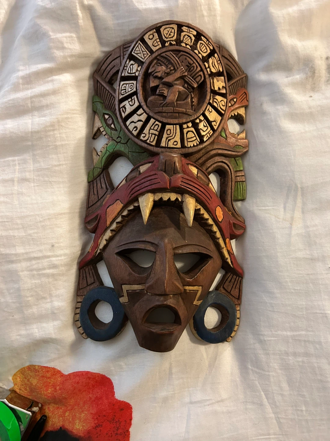Carved Wooden Mayan Mask