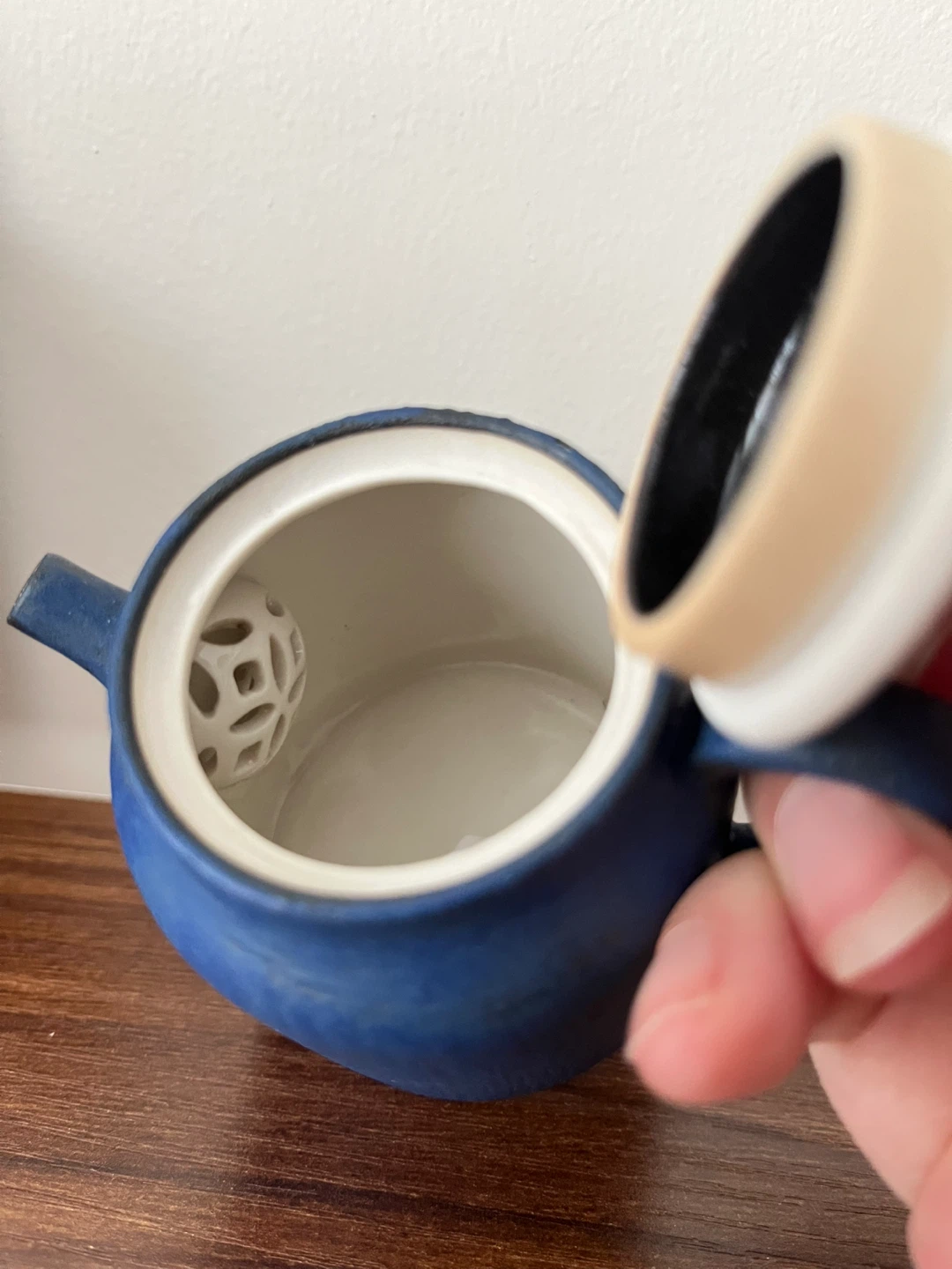 Mini Blue Ceramic Teapot - photo 2