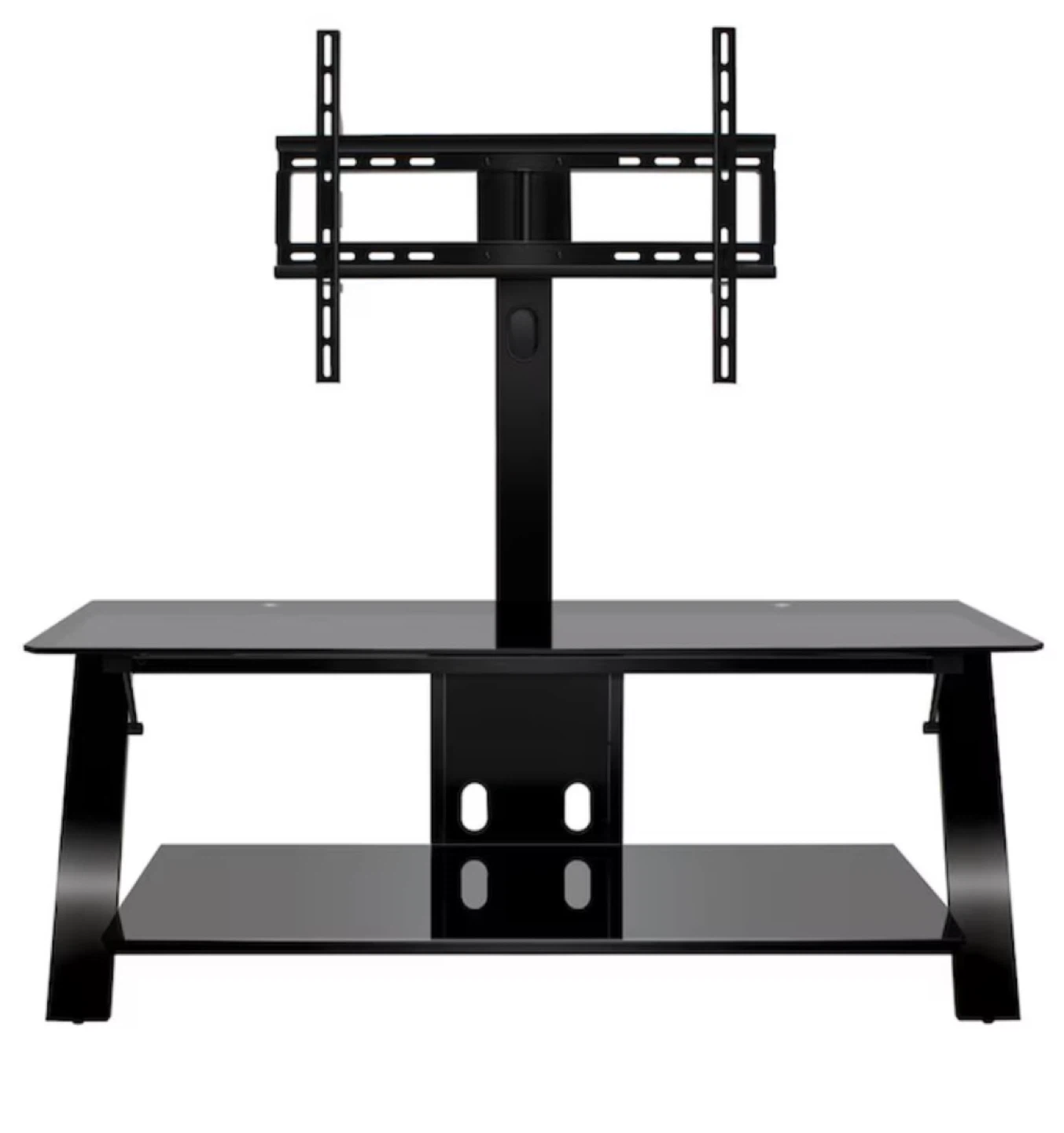 2 Shelf Black TV Stand - Glass - photo 5