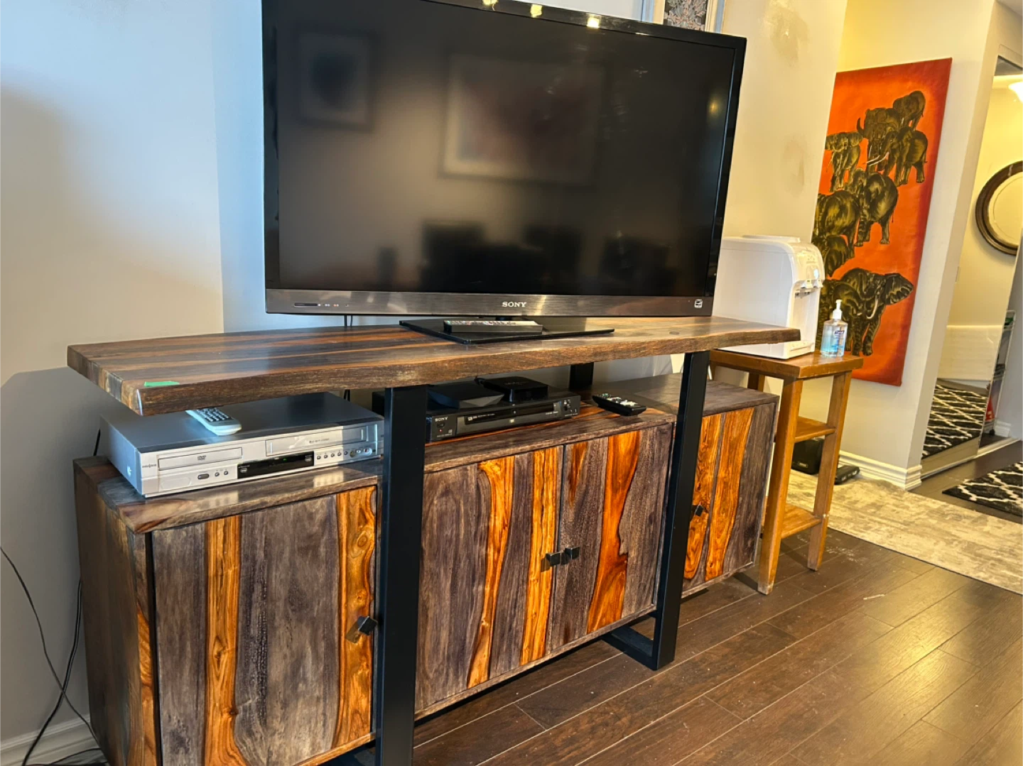 Wood & Metal TV Stand - 69" x 17" x 36"