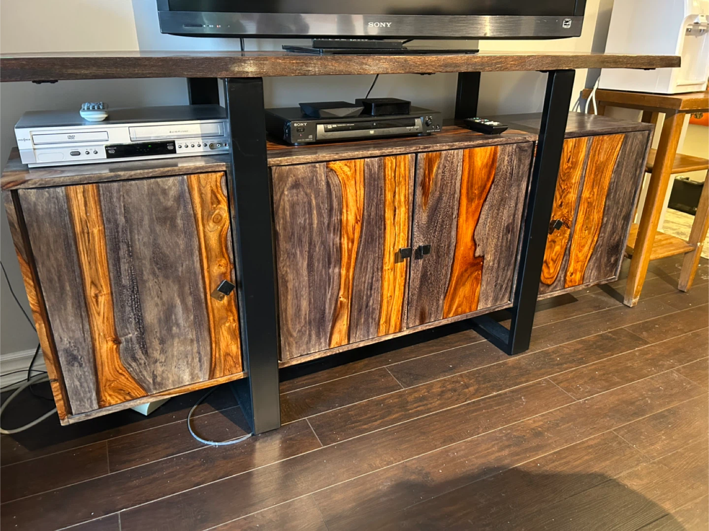 Wood & Metal TV Stand - 69" x 17" x 36" - photo 2