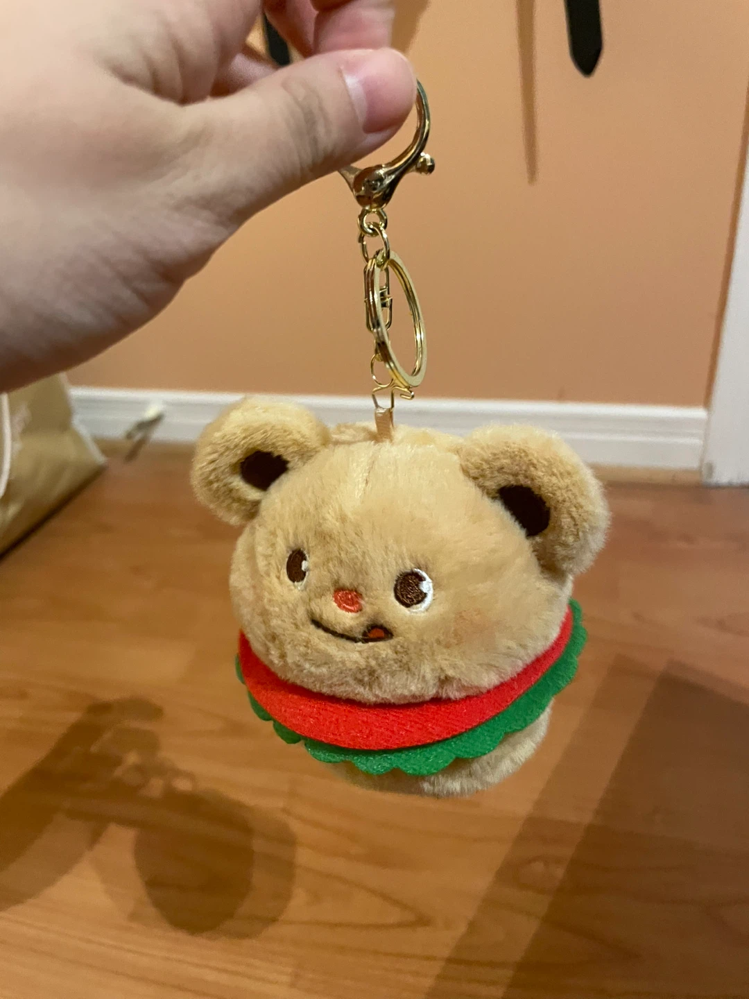 Cute Bear Plush Keychain from Miniso