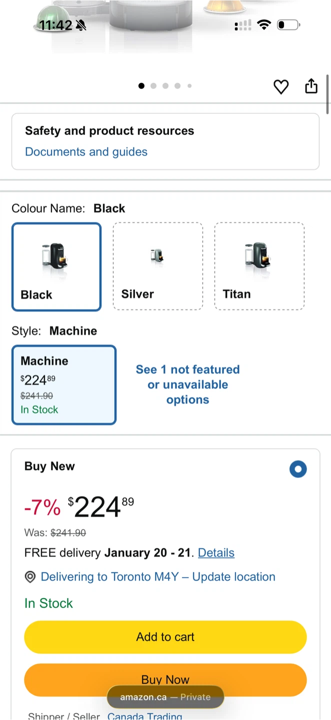 Nespresso Vertuo Plus Coffee Machine - Black - photo 4