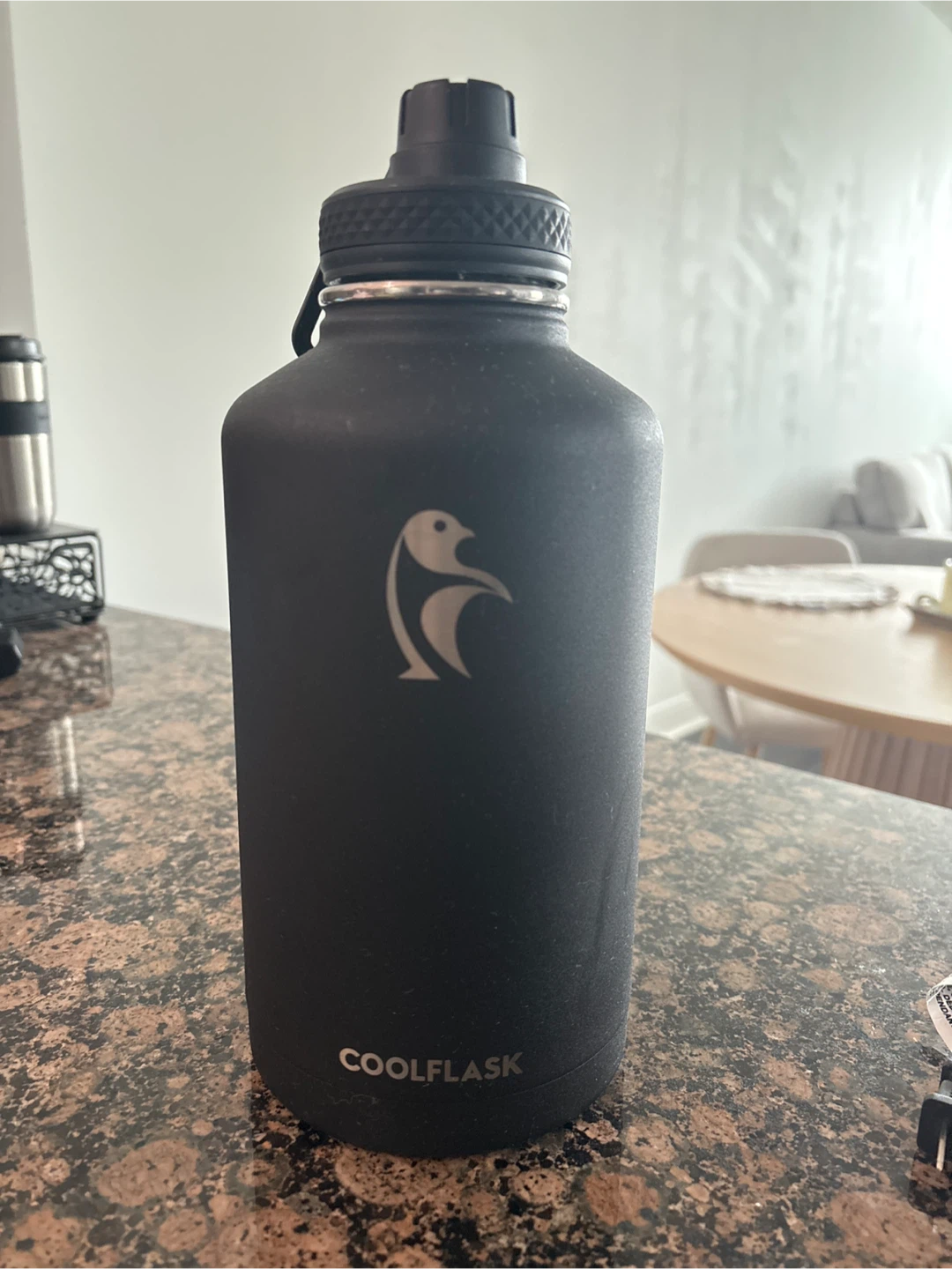 CoolFlask Black Water Bottle