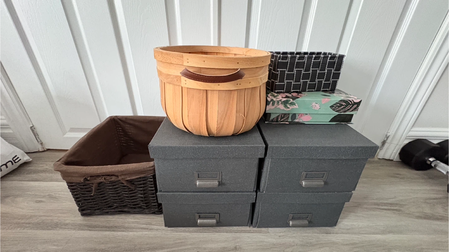 Assorted Decorative Baskets & Storage Boxes