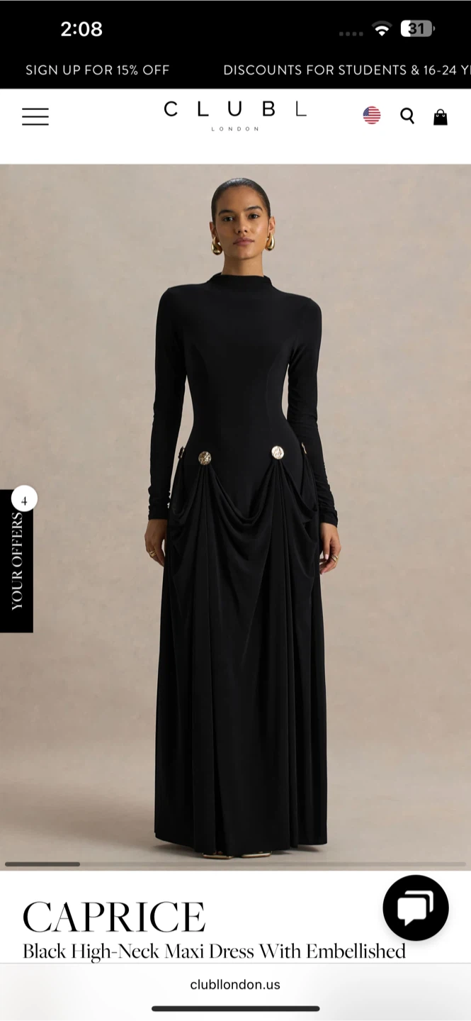 CLUB L London Caprice Black Maxi Dress - photo 3