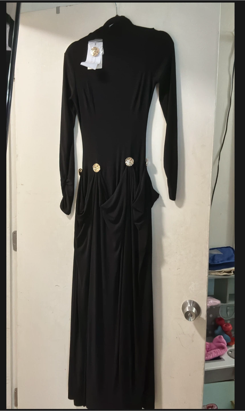 CLUB L London Caprice Black Maxi Dress