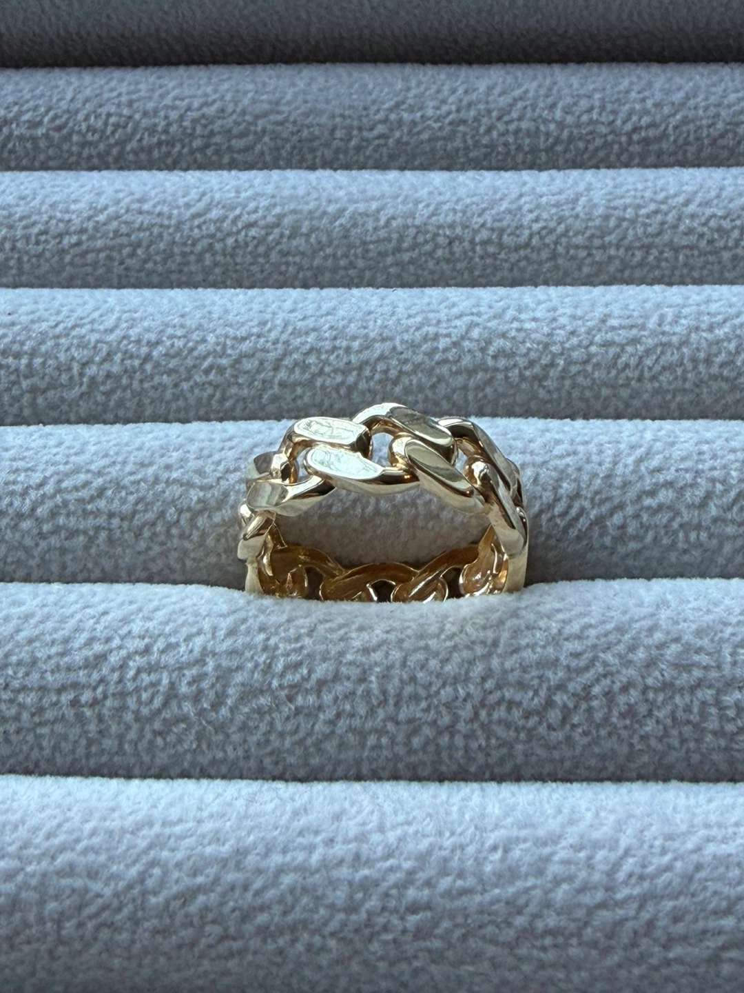18k Gold Chain Ring - Size 6.5 - photo 2